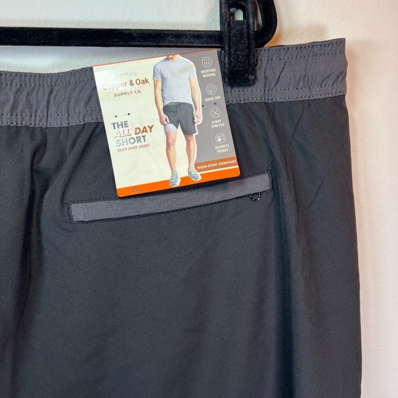Copper & Oak The All Day 8.5" Shorts Black Pull On Drawstring Lined NEW Mens XXL - Picture 7 of 14